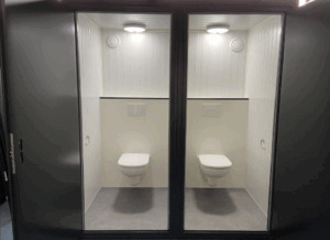 Dubbele toilet unit hangtoilet