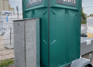 Mobiele douche op aanhanger